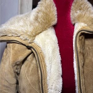 Jones New York Cream Faux Fur Jacket